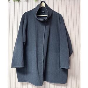 Eileen Fisher Boiled 100% Wool Jacket Gray Size L